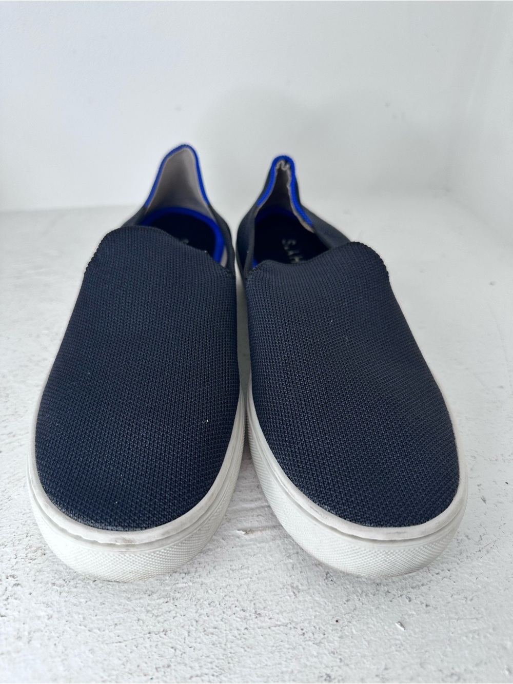 Rothy's Women’s Slip-On Loafers in Navy with Blue Trim - Picture 3 of 6